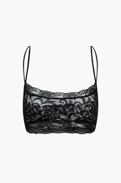 MICAS Skirt Sets-Lace Crop Top And High-Waisted Skirt Set BLACK