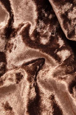 MICAS Long Sleeve Dresses|Mini Dresses-Lace Panel Velvet Mock Neck Long Sleeve Mini Dress BROWN