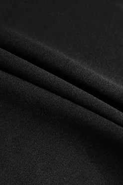 MICAS Mini Dresses-Lace Trim Backless Slit Mini Dress BLACK