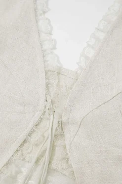 MICAS Tank Tops & Cami-Lace Trim Tie Front Tank Top