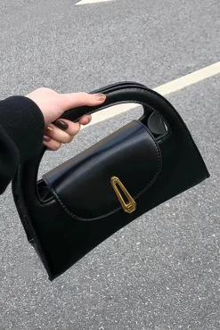 MICAS Bags|Accessories-Leather Designer Tote Bag BLACK