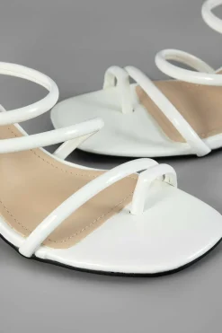 MICAS Shoes|Shoes-Leather Peep Toe High Heel Sandals WHITE
