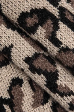 MICAS Outerwear|Outerwear-Leopard Print Patchwork Denim Jacket BROWN