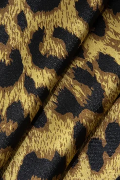 MICAS Lingerie & Sleepwear-Leopard Print Lace Trim Dress Lingerie COFFEE