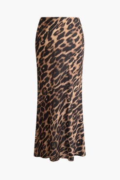 MICAS Skirts-Leopard Print Mermaid Skirt BROWN