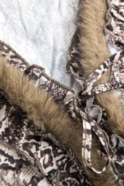 MICAS Long Sleeve Tops|Long Sleeves Tops-Leopard Print Mesh Long-Sleeve Top CARAMEL