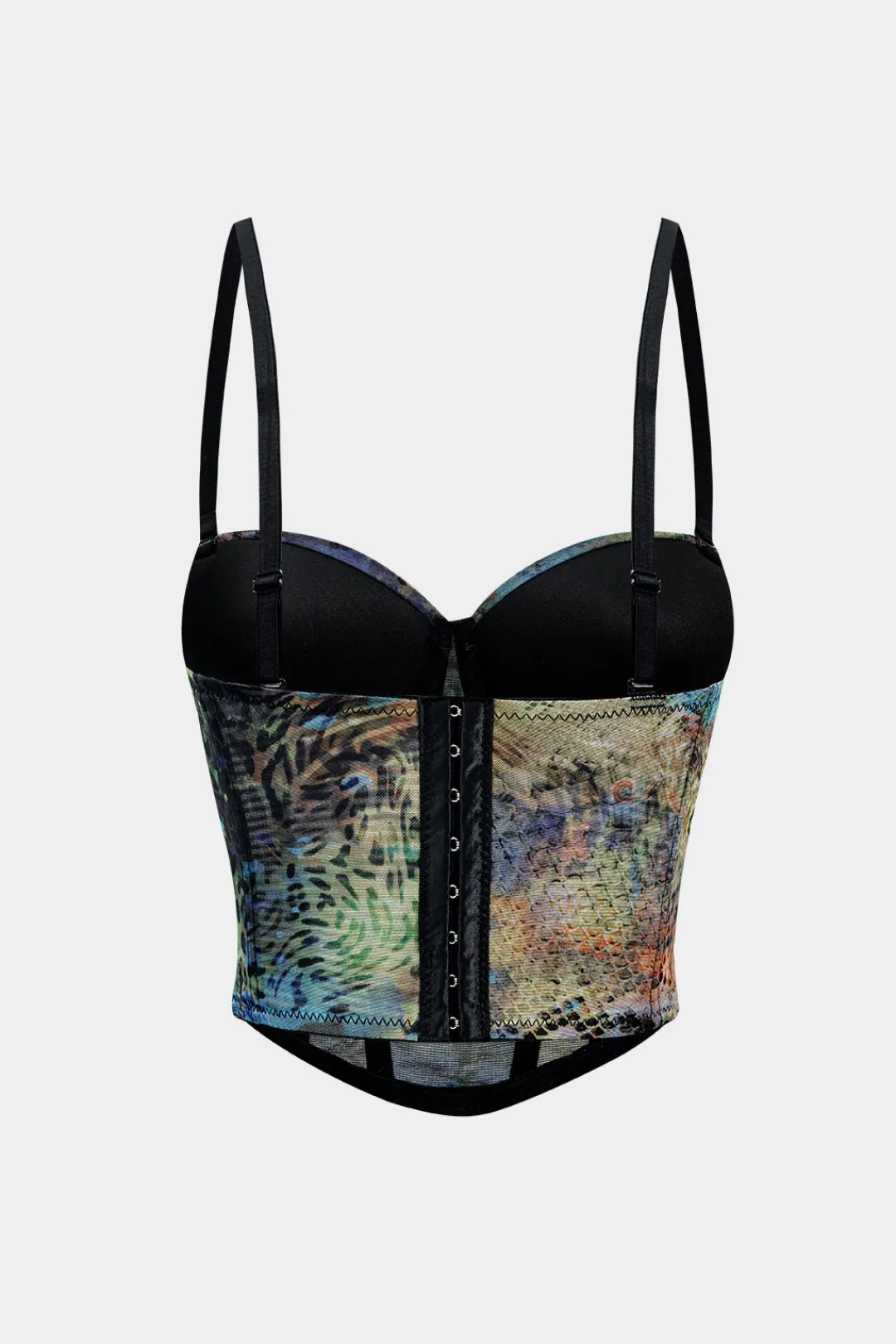 MICAS Tank Tops & Cami-Leopard Snake Skin Print Mesh Slip Cami Top BLUE