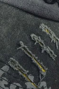 MICAS Accessories-Letter Embroidery Distressed Baseball Hat