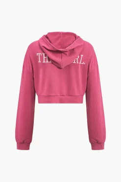 MICAS Pant Sets|Vacation Sets-Letter Embroidery Hooded Top And Tie-Up Trousers Set