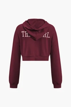 MICAS Pant Sets|Vacation Sets-Letter Embroidery Hooded Top And Tie-Up Trousers Set