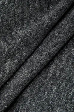 MICAS T-Shirts-Letter Embroidery Ruched Crop T-shirt DIM GRAY