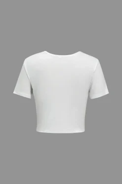 MICAS T-Shirts-Letter Print T-shirt WHITE