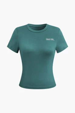 MICAS Pant Sets-Letter Print T-shirt And Tassel Drawstring Pants Set