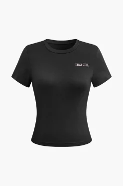 MICAS Pant Sets-Letter Print T-shirt And Tassel Drawstring Pants Set