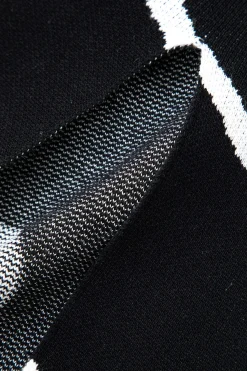 MICAS Knitwear|Knit Dresses-Line Pattern Cut Out Slit Knit Maxi Dress