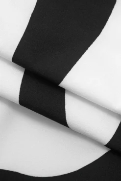 MICAS Pant Sets|Vacation Sets-Line Print Button Up Shirt And High Waist Wide Leg Pants Set BLACK