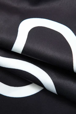 MICAS Pants-Line Print Straight Leg Pants BLACK