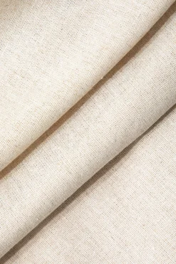 MICAS Skirts-Linen Asymmetric Ruched Slit Midi Skirt WHEAT