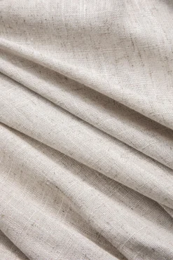 MICAS Long Sleeve Tops|Long Sleeves Tops-Linen Faux Leather Patchwork Long-Sleeve Shirt WHEAT