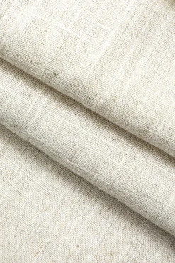 MICAS Midi Dresses-Linen Ruched Slit Midi Dress BEIGE