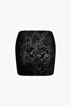 MICAS Skirt Sets-Long Sleeve Top And Cut Out Skirt Set BLACK