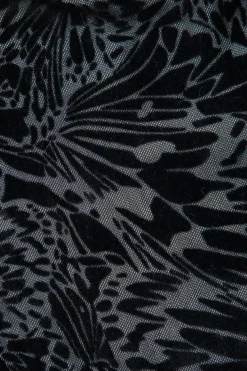 MICAS Skirt Sets-Long Sleeve Top And Cut Out Skirt Set BLACK