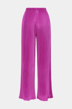 MICAS Pant Sets-Long-Sleeve Top And High Waist Wide Leg Trousers Set RASPBERRY