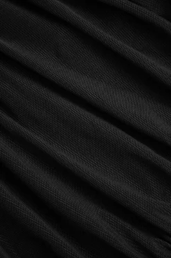 MICAS Mini Dresses-Mesh One Shoulder Corset Sleeveless Mini Dress BLACK