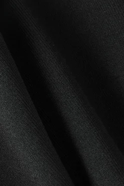 MICAS Jumpsuits & Rompers-Mesh Panel Flared Leg Jumpsuit BLACK