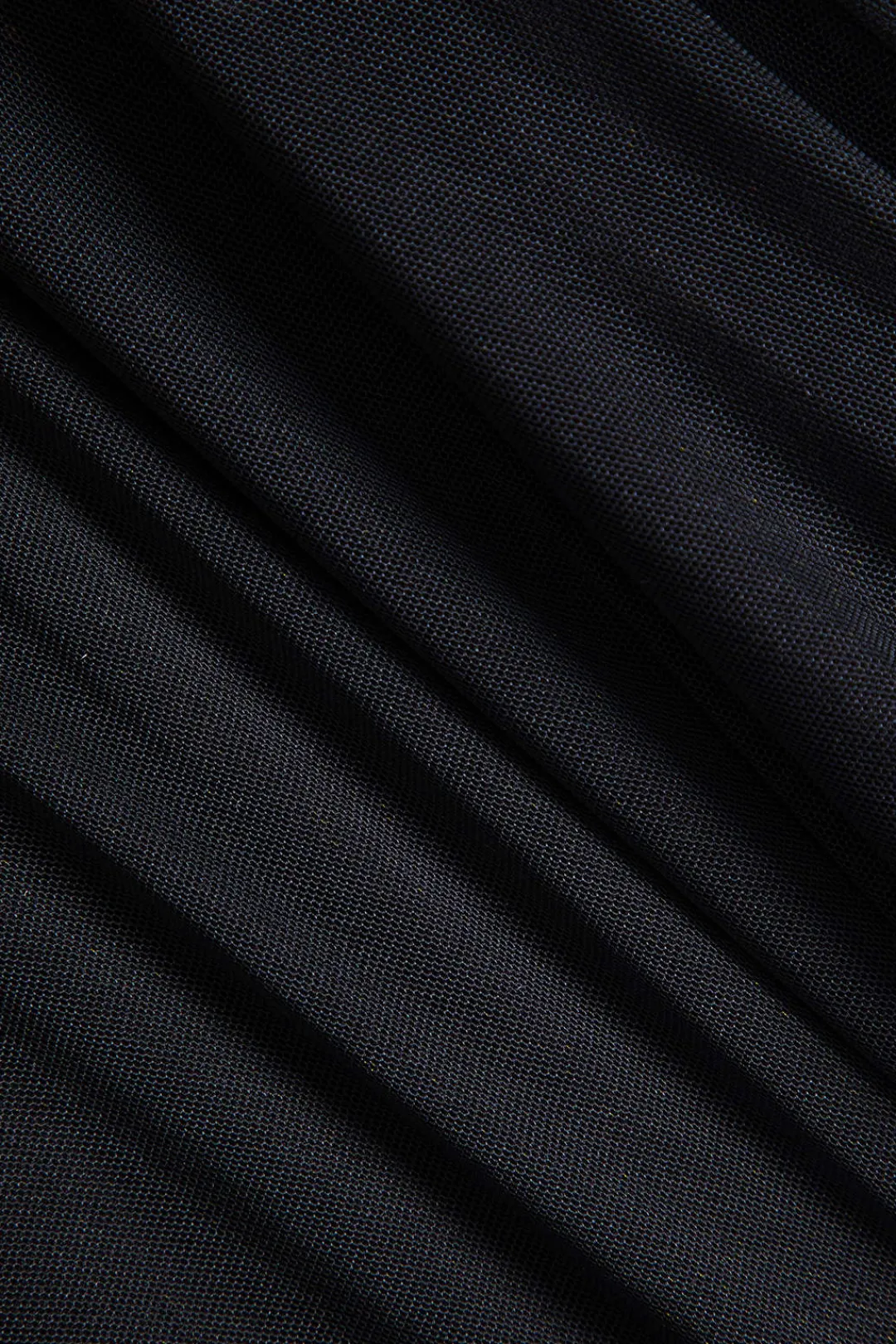 MICAS Long Sleeve Dresses|Maxi Dresses-Mesh Patchwork Ruched Off Shoulder Long Sleeve Maxi Dress BLACK