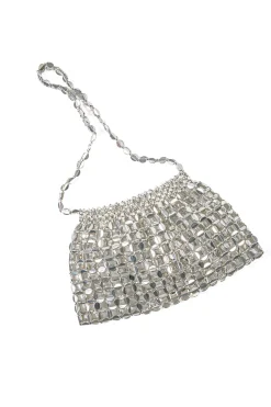 MICAS Bags|Accessories-Metal Beaded Retro Shoulder Bag SILVER