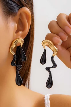 MICAS Earrings|Accessories-Metal Drop Asymmetrical Earrings