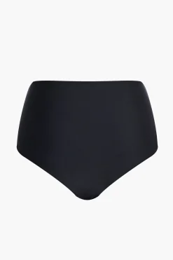 MICAS Swimwear-Metal Flower Decor Ruffle Bikini Set BLACK