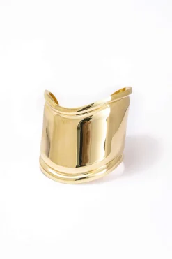 MICAS Bracelets|Accessories-Metal Geometric Wide Bracelet GOLD