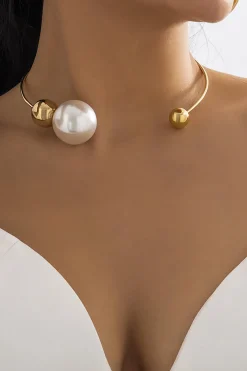MICAS Necklaces|Accessories-Metal Pearl Necklaces