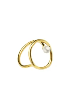 MICAS Accessories-Metal Pearl Ring GOLD