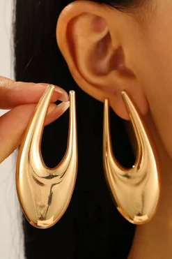 MICAS Earrings|Accessories-Metal Retro Earrings GOLD