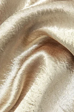 MICAS Maxi Dresses-Metallic Backless Slip Mermaid Cowl Neck Maxi Dress GOLD