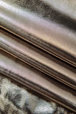 MICAS Maxi Dresses-Metallic Cowl Neck Tie Backless Sleeveless Maxi Dress