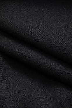 MICAS Pants-Metallic Decor Straight Leg Trousers BLACK