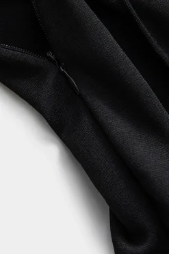 MICAS Pants-Metallic Decor Straight Leg Trousers BLACK