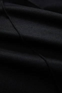 MICAS Pants-Metallic Decor Straight Leg Trousers BLACK