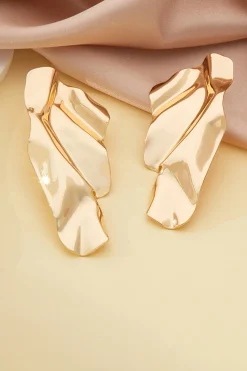 MICAS Earrings|Accessories-Metallic Exaggerated Wing Earrings GOLD