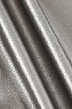 MICAS Skirts-Metallic Faux Leather Knotted Mini Skirt