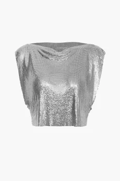 MICAS Tank Tops & Cami-Metallic Glitter Tank Top