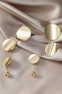 MICAS Earrings|Accessories-Metallic Round Piece Earring GOLD