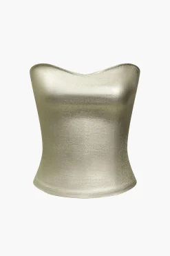MICAS Tank Tops & Cami-Metallic Tube Top