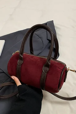 MICAS Bags-Mild Large Capacity Retro Cross-Body Bag BURGUNDY