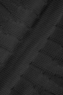 MICAS Knitwear|Knit Dresses-Mock Neck Knit Stripe Short Sleeve Maxi Dress BLACK