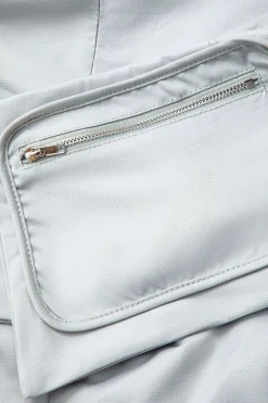 MICAS Mini Dresses-Mock Neck Pocket Detail Sleeveless Mini Dress PEARL RIVER